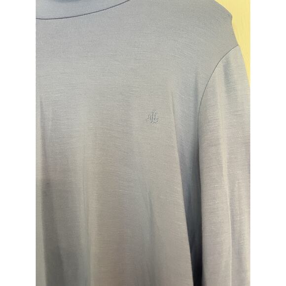 LAUREN RALPH LAUREN Minimalist Blue Turtleneck Classic Monogram M - Picture 3 of 5